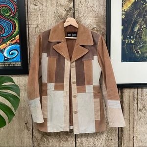 Vintage Me Jane Patchwork Suede Jacket